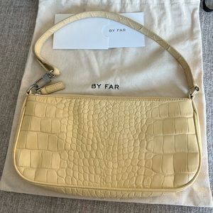 BY FAR medium rachel bag in beige